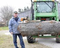 Cutting wood blanks.