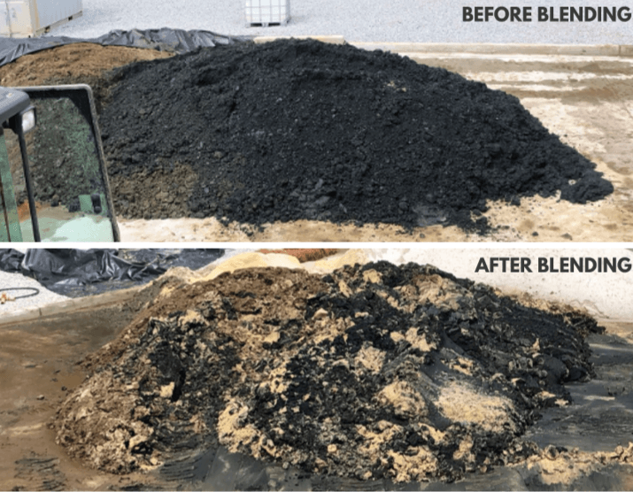 dewatered sludge pile