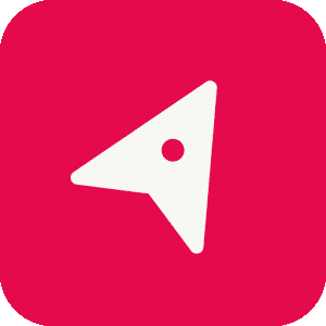 A red square with a white arrow pointing to the right