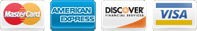 we accept MasterCard, American Express, Discover, and Visa