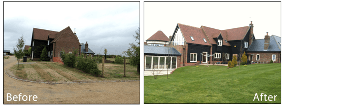 Before and after of a renovation project