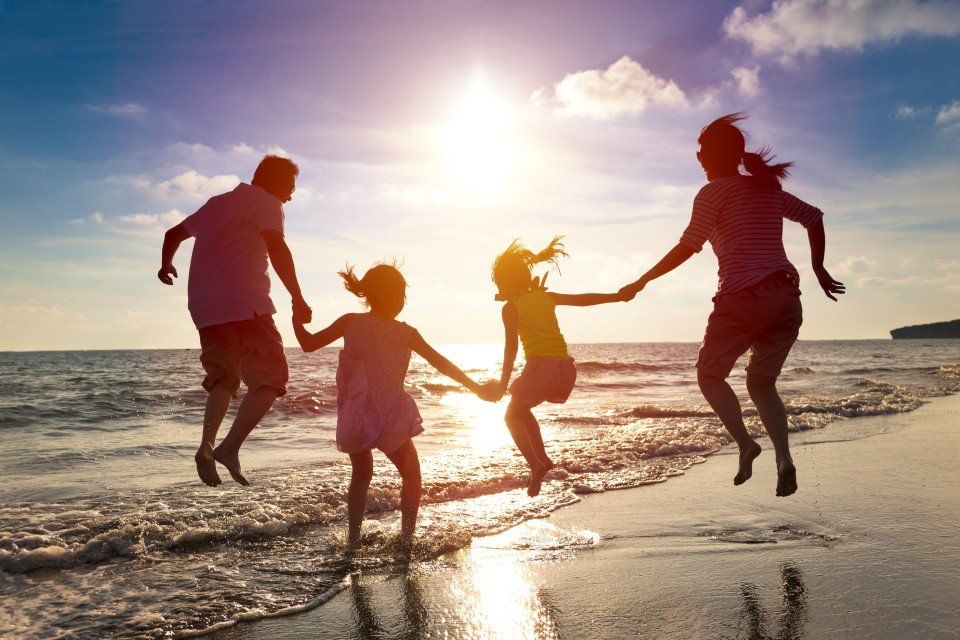 Famiglia in spiaggia