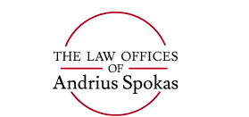 A logo for the law offices of andrius spokas