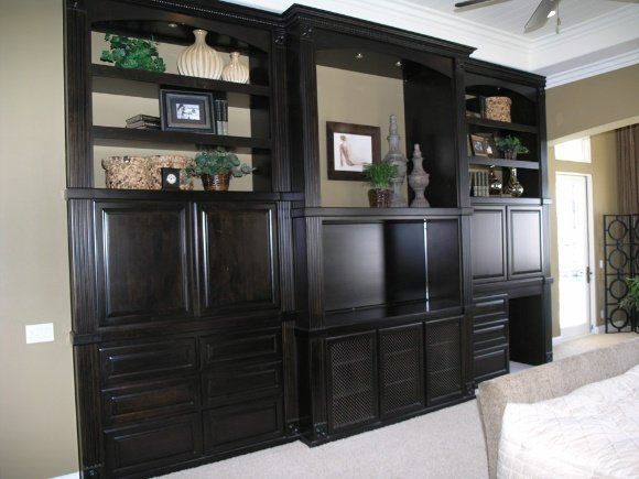 Custom Cabinets — Dark Wooden Cabinet in Beaumont, CA Custom Cabinets — Dark Wooden Cabinet in Beaumont, CA