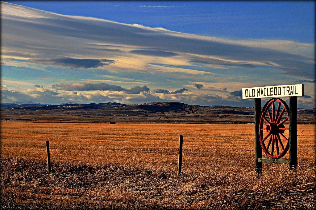 grassland and rolling foothills outside of Calgary Alberta