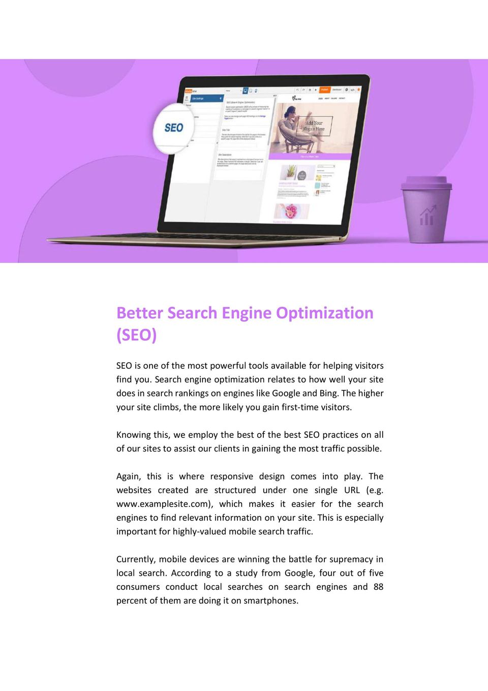 Why Update? Better search engine optimization (SEO)