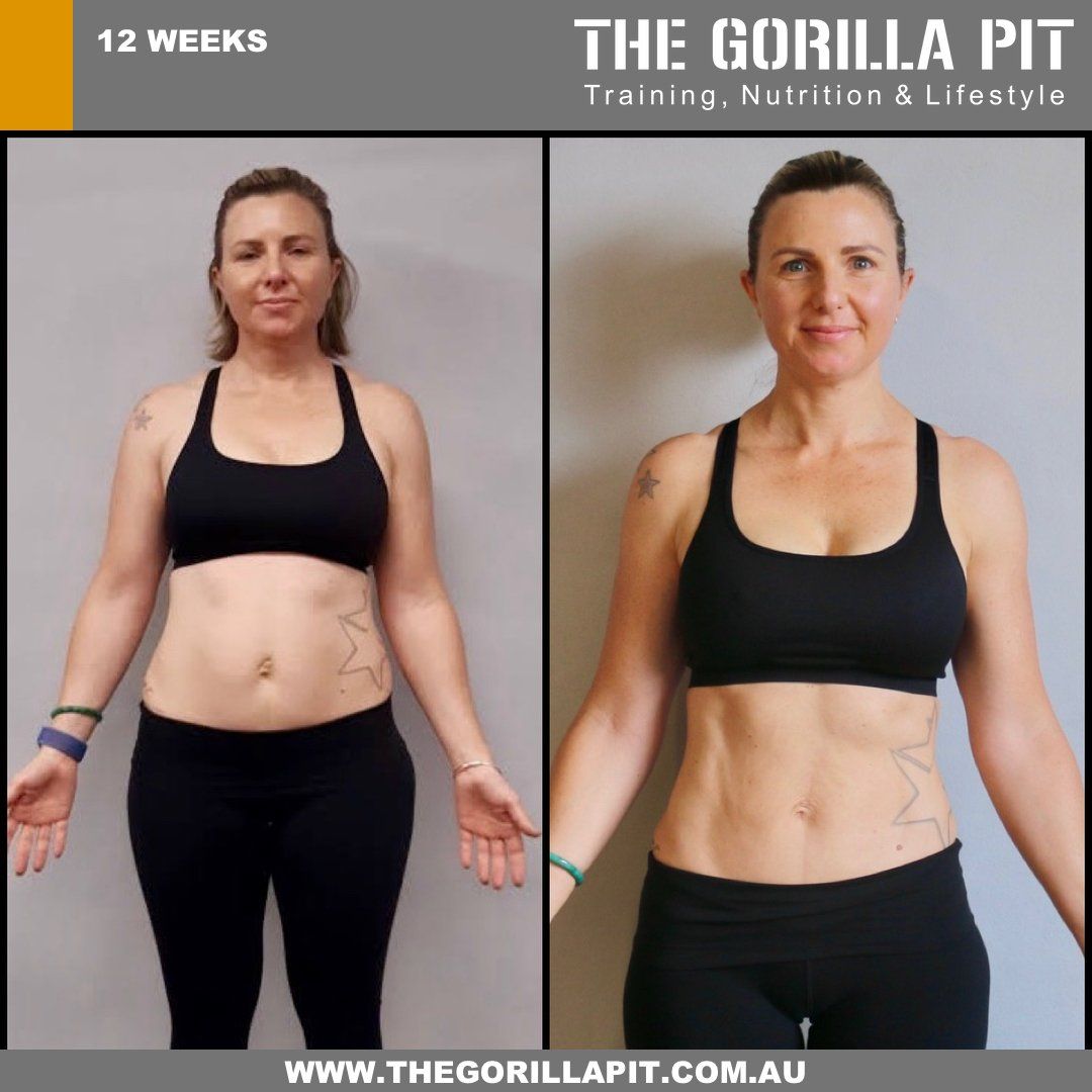 before and after fitness transformation of Alison