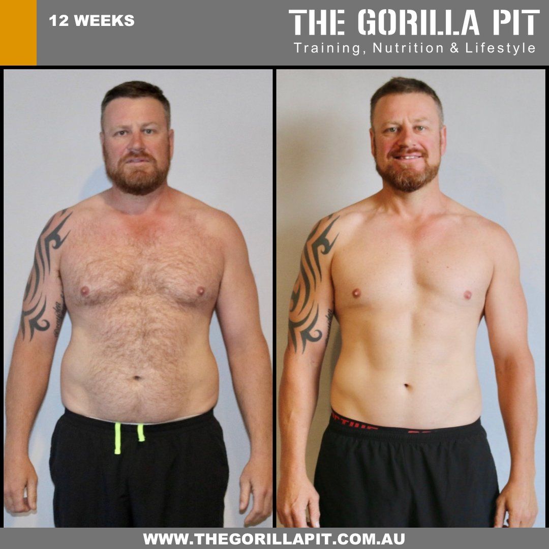 before and after fitness transformation of Craig