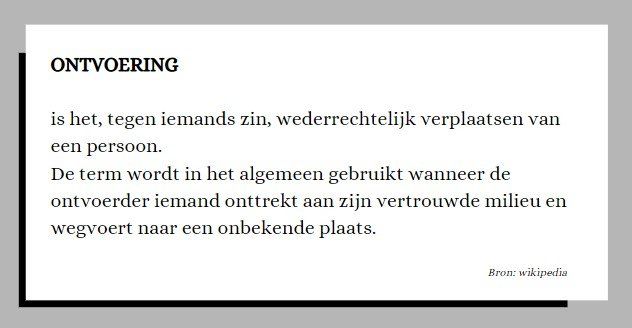 Ontvoering definitie