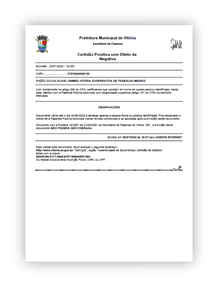 A document from Prefeitura Municipal de Verdelândia with text and a logo.