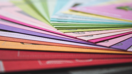 image of a colorful stack of folders