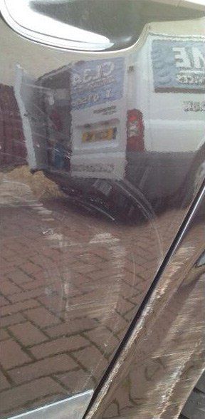 Cl34n Me van in clean car reflection