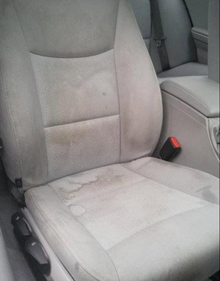 Stained car seat