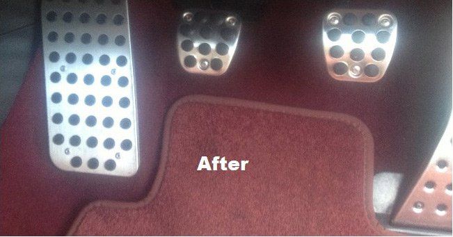 Car footwell - after cleaning