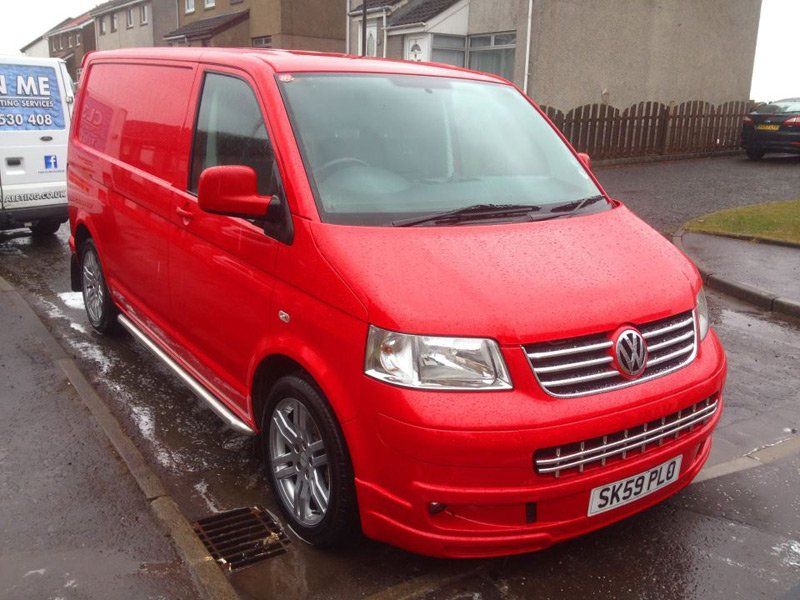 Valeted red VW van cleaned by Clean Me