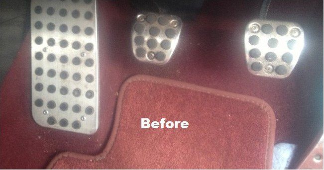 Car footwell - before cleaning