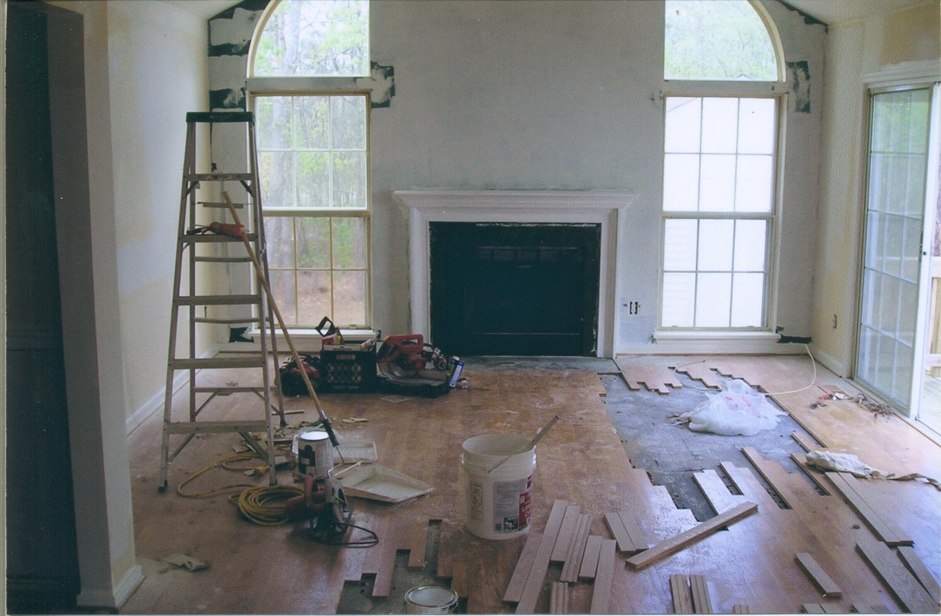 Living Room Before - API Roofing & Construction in Richmond, VA