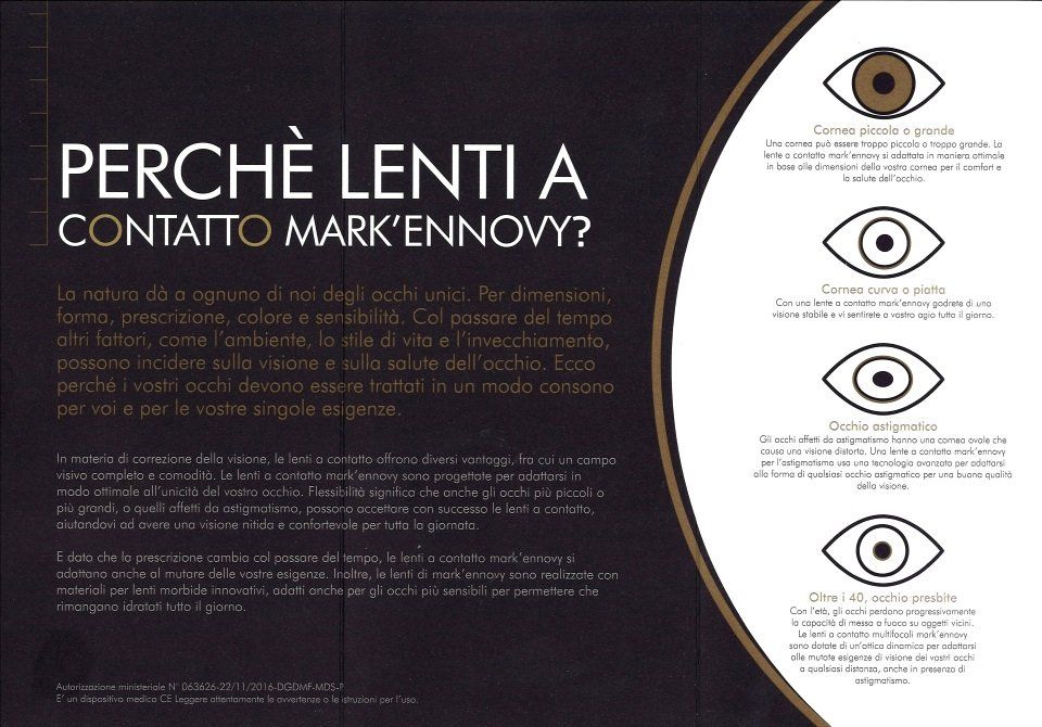 Lenti a contatto fatte per i tuoi occhi - Mark'Ennovy