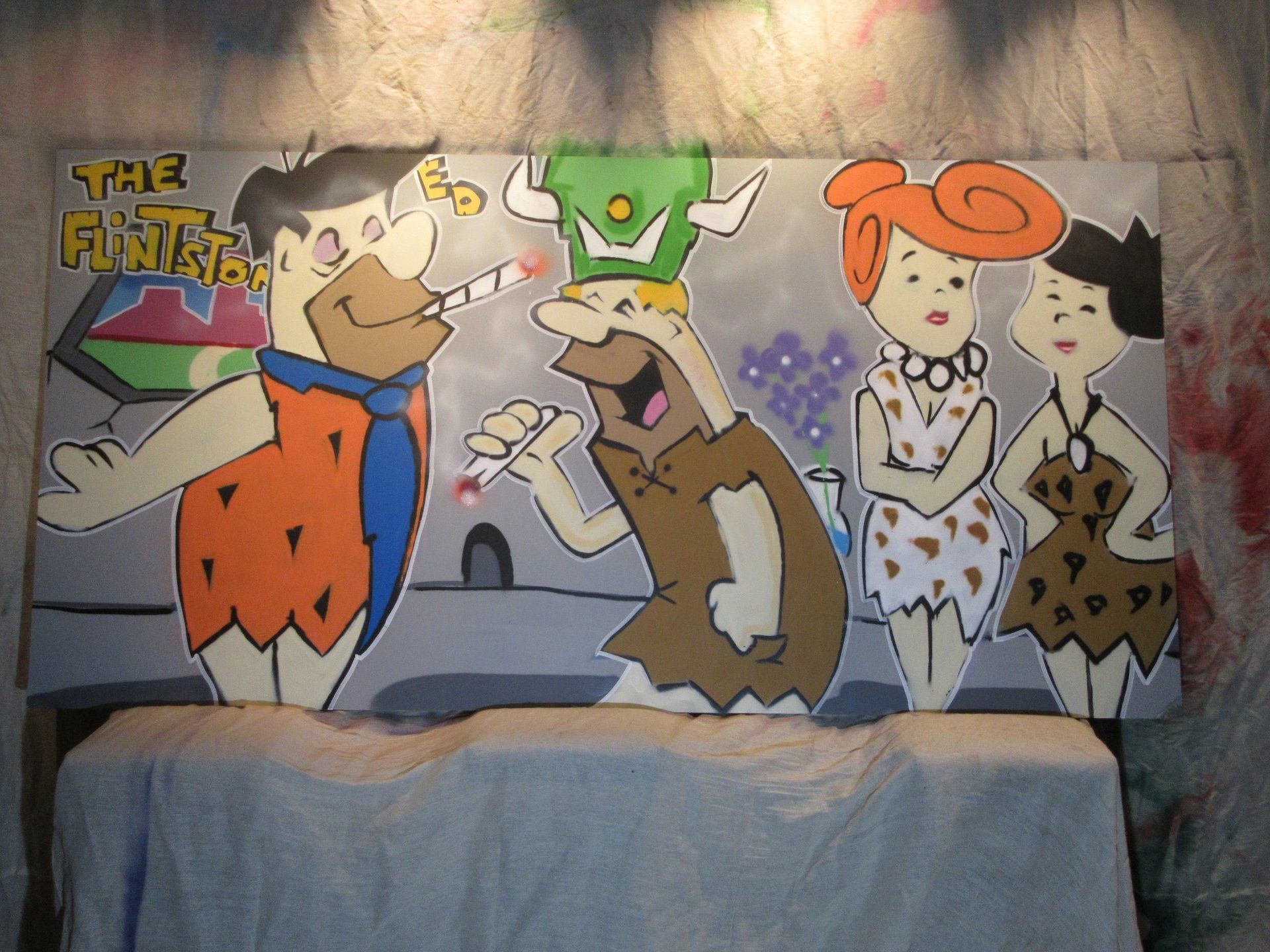 Cartoon graffiti board