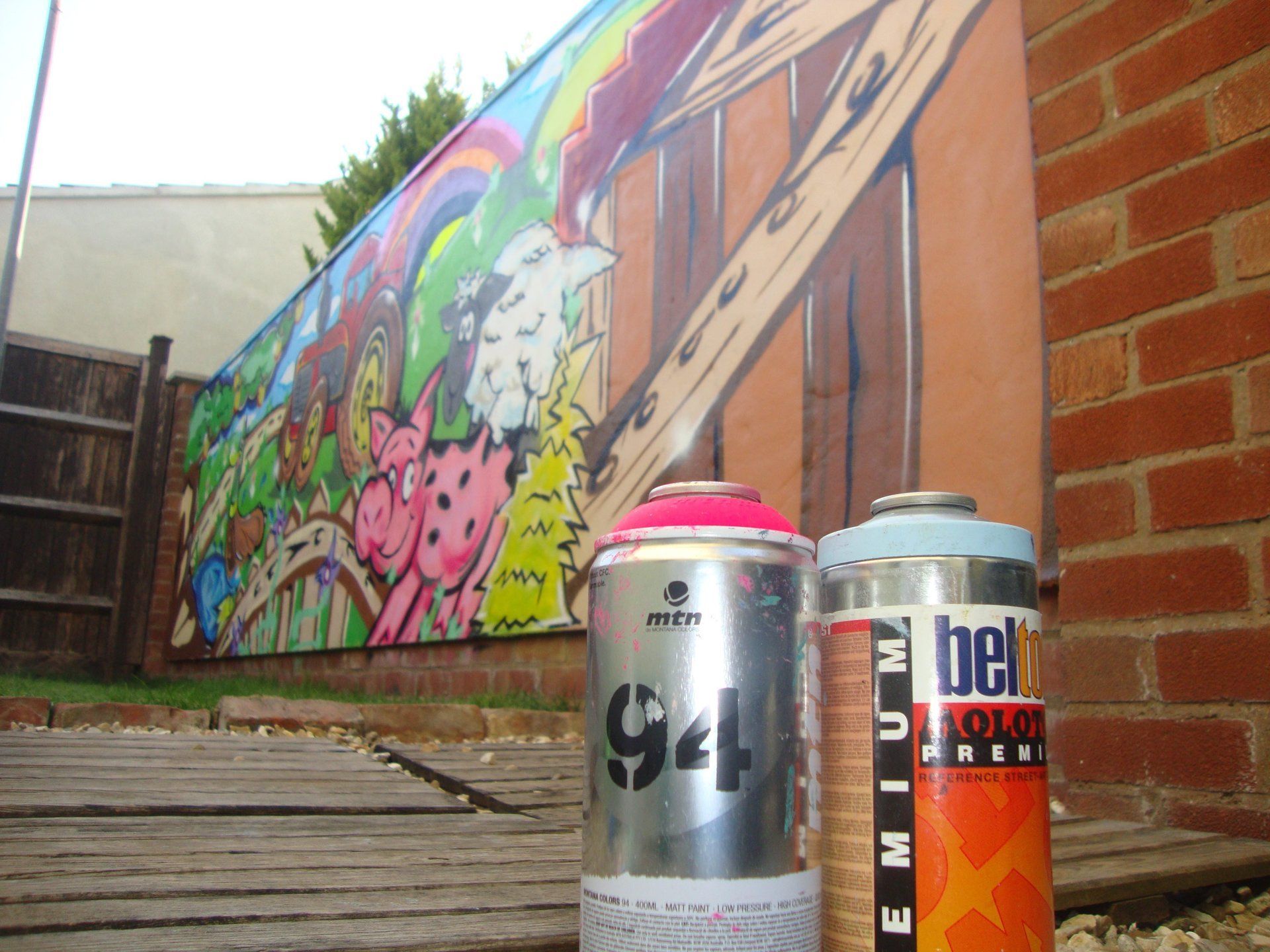 Garden graffiti mural Bridgwater in Somerset