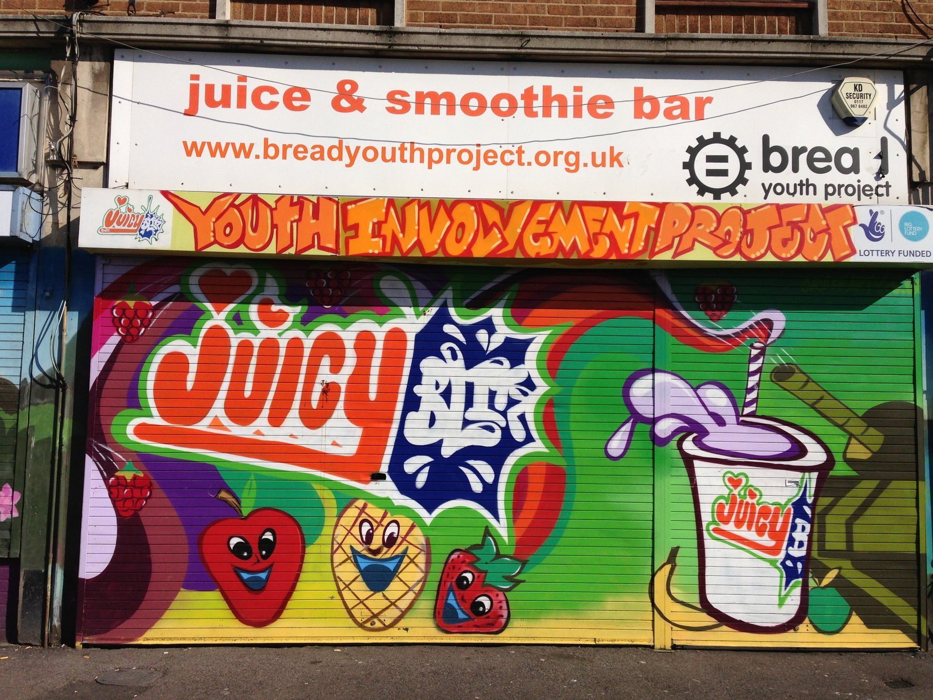 Roller shutter graffiti in Lawerence Weston