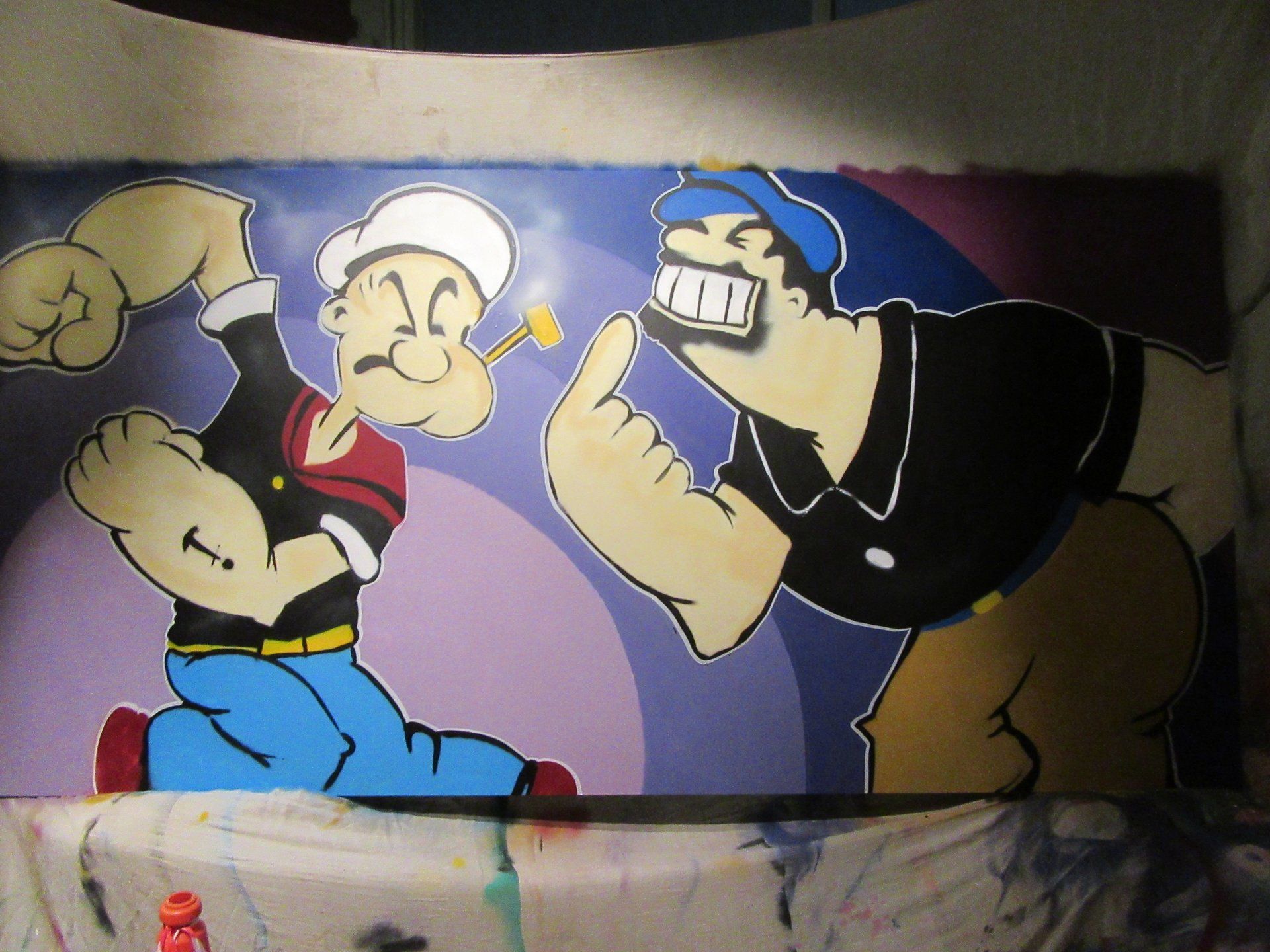 Graffiti painting live in a pub