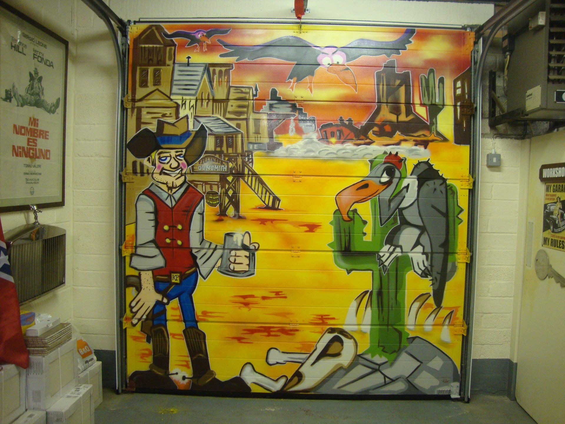 Inside garage roller shutter door