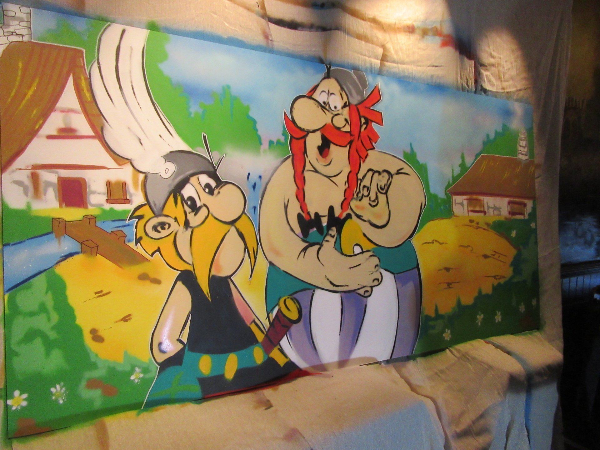 Live graffiti painting at the White Harte Pub in Bristol