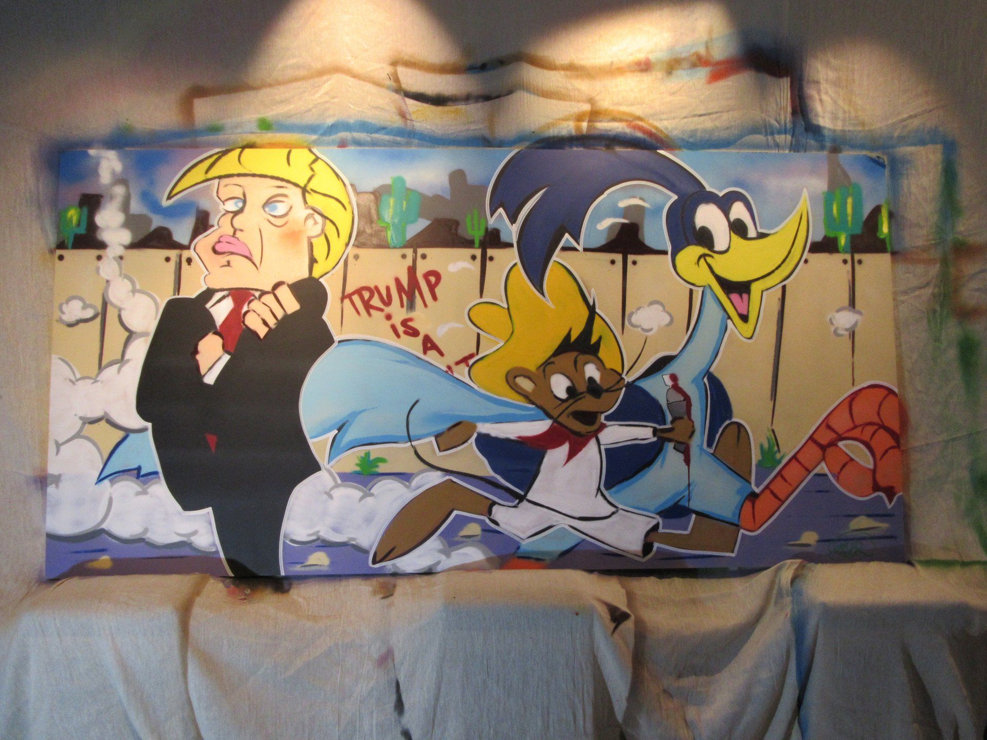 Painting of a graffiti board - live painting