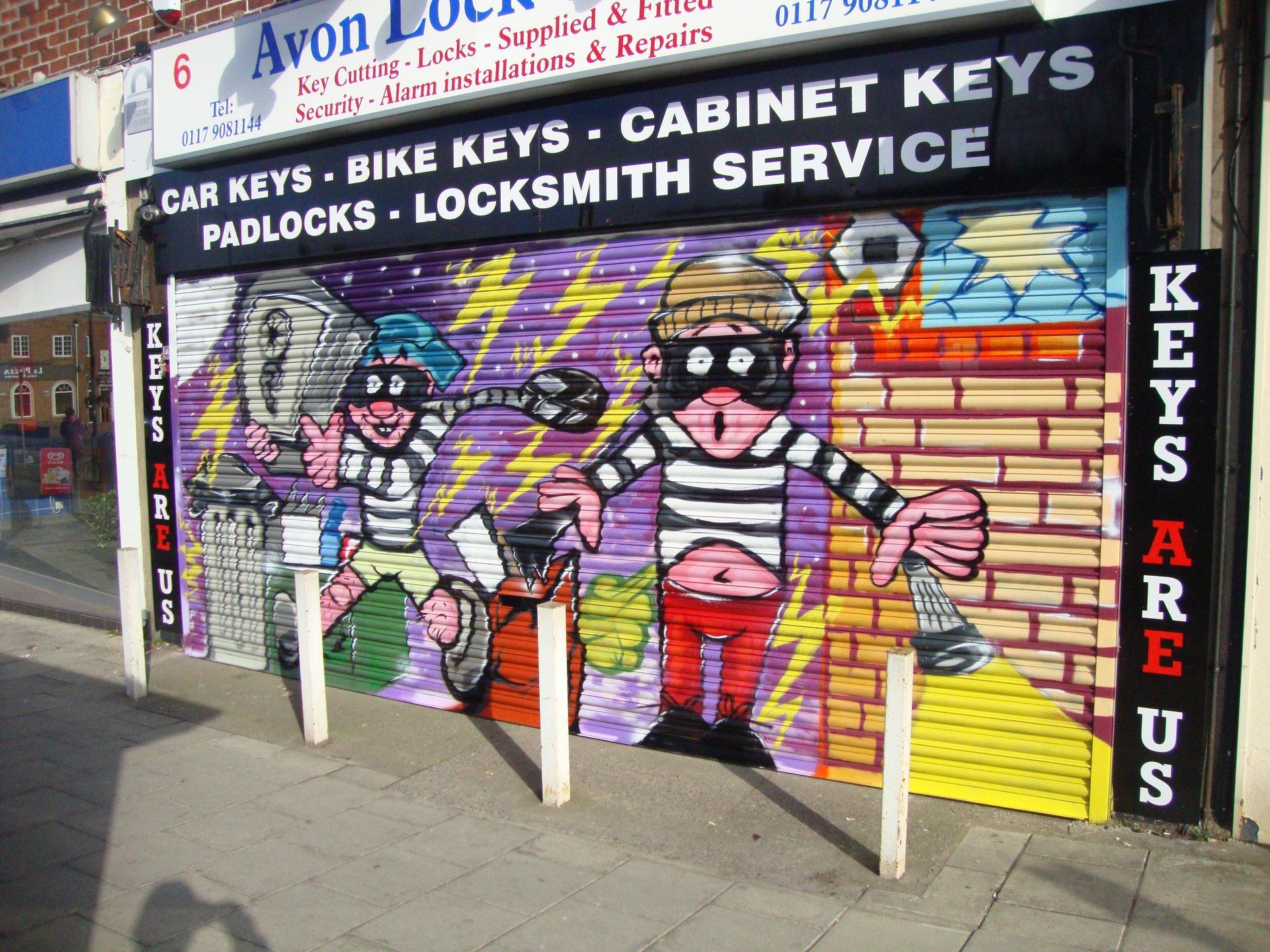 Graffiti mural on a Roller Shutter on Fishponds