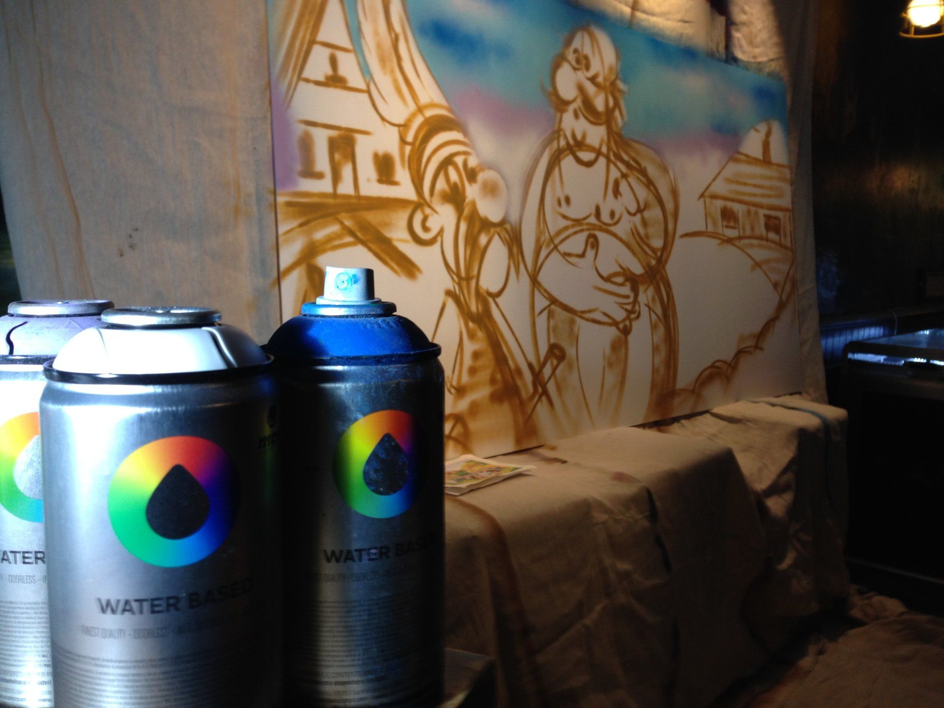 Work in progress graffiti painting