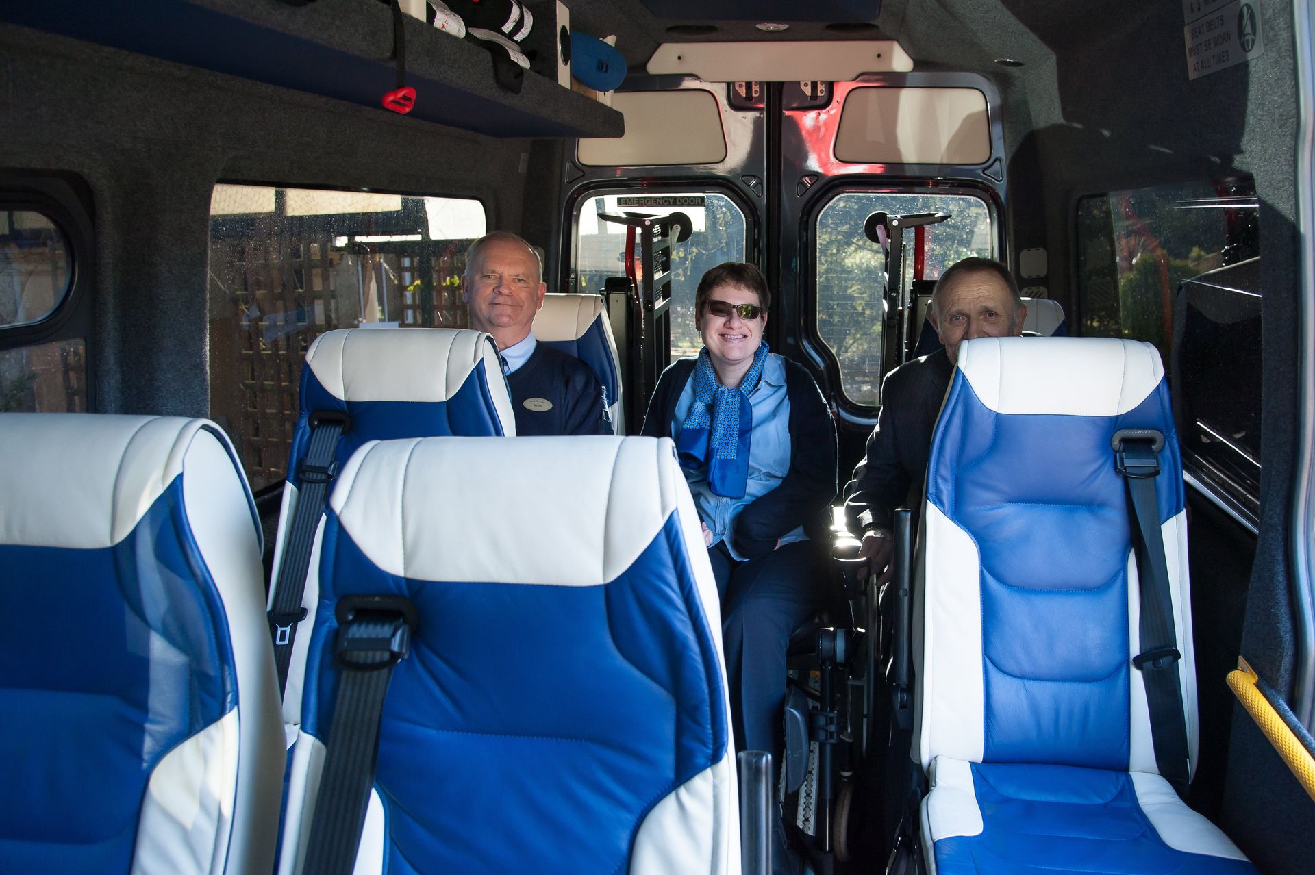 hotel residents in the minibus
