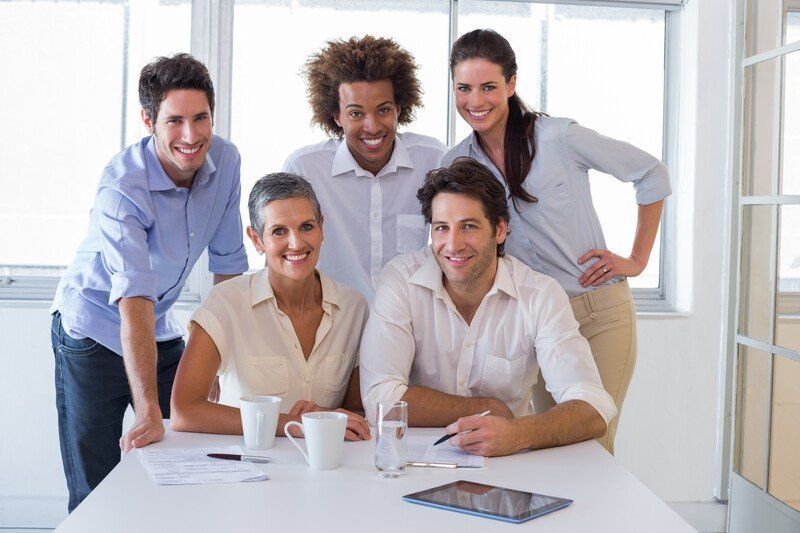 smiling group