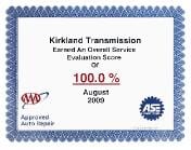 2009 Award from AAA - Transmission Repair in Kirkland WA 2009 Award from AAA - Transmission Repair in Kirkland WA