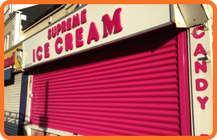 For high quality shutters in Middlesbrough call Rollershield Ltd Large shop window roller shutter