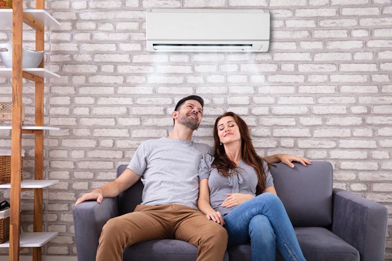 couple enjoying nice cool air