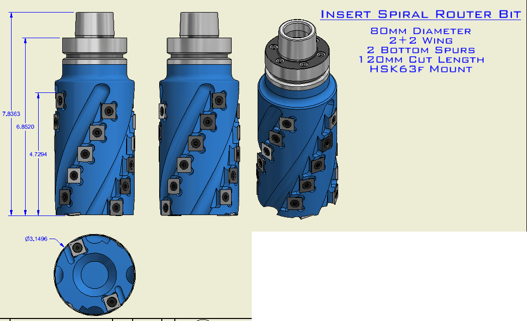 Insert Spiral Router Bit