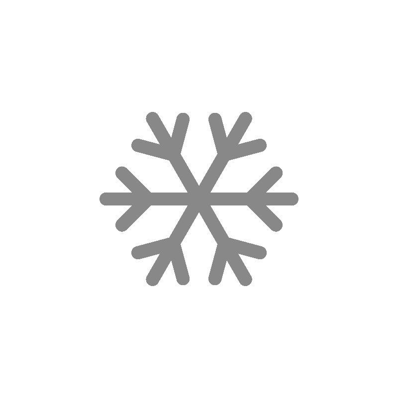 Ein Schneeflockensymbol auf weißem Hintergrund.