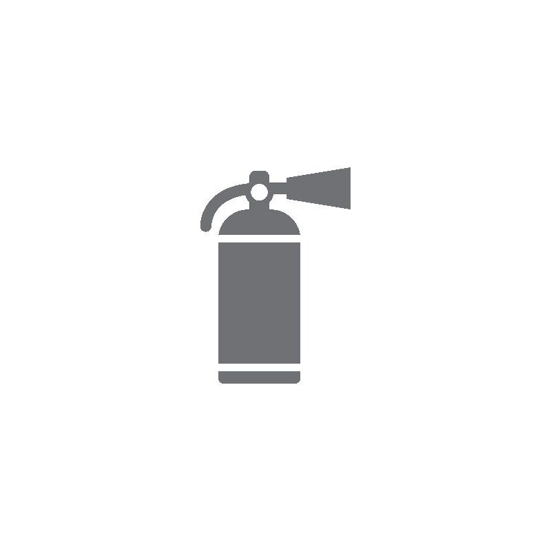 Ein Feuerlöscher-Symbol auf weißem Hintergrund.