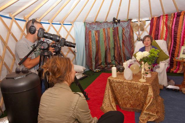Filming documentary for Russian TV