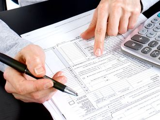 Man working with documents in office