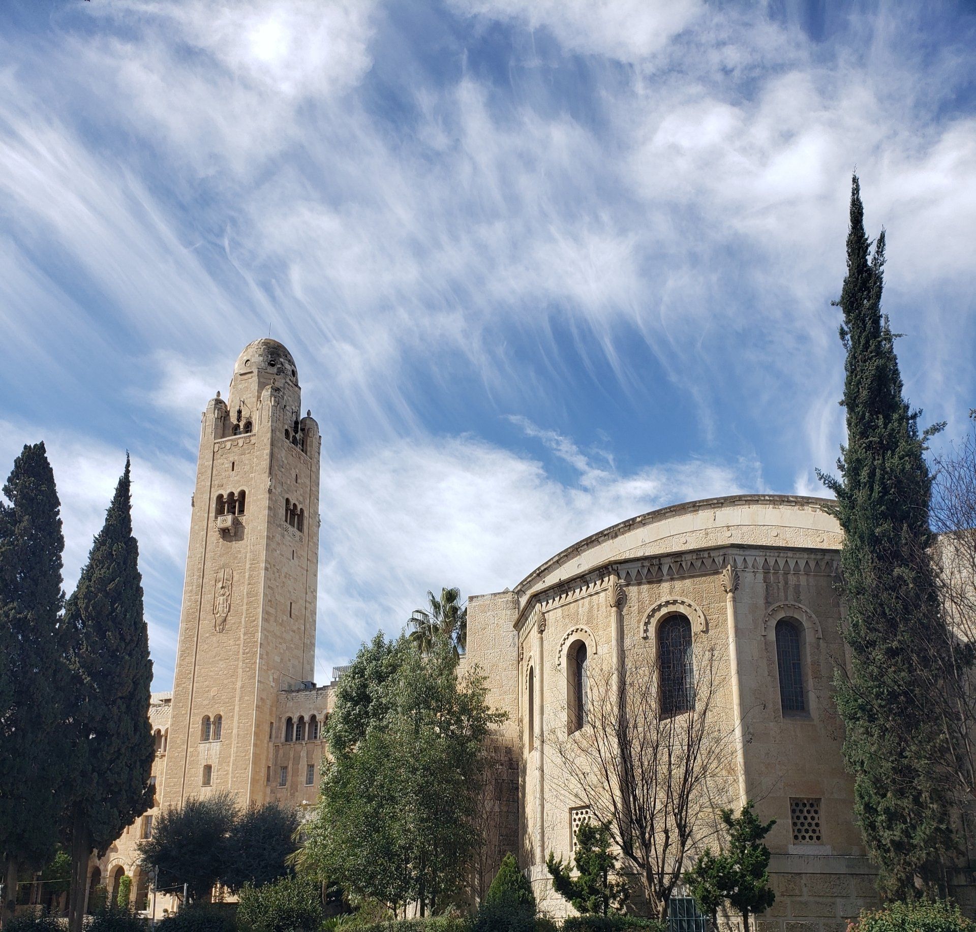 The YMCA tower in Jerusalem.