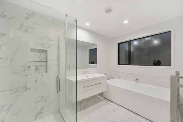 View of a newly construed bathroom