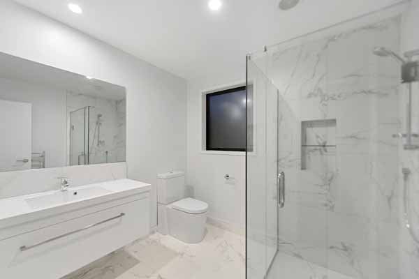 View of a newly construed bathroom
