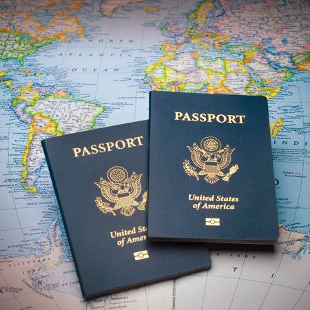 Passport Processing Service — 2 Passports and Map in Washington, D.C.