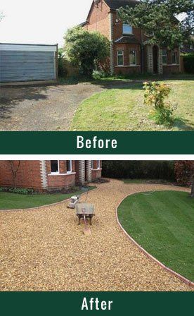 Before and after driveway improvements