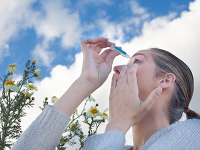 Woman Eyedropper to Treat Irritated Eyes — Fort Worth, TX — Haden Allergy