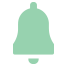 Green bell icon.