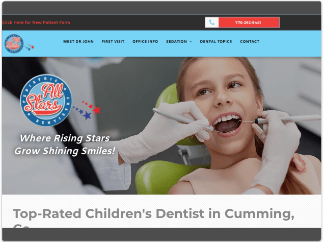 A child is getting her teeth examined by a dentist