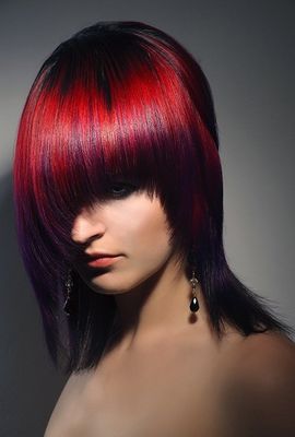 portrait of a beautiful girl with colored hair